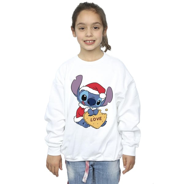 Disney Girls Lilo And Stitch Christmas Love Biscuit Sweatshirt