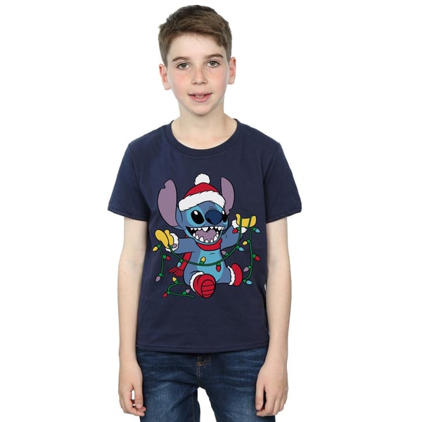 Disney Boys Lilo And Stitch Christmas Lights T-Shirt