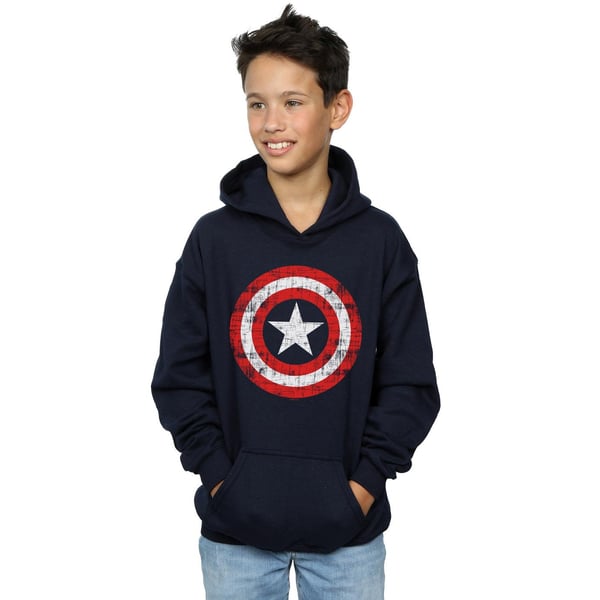 Marvel Boys Avengers Captain America Scratched Shield Hoodie