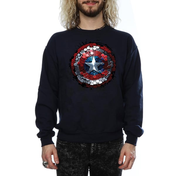 Marvel Mens Captain America Civil War Hex Shield Sweatshirt