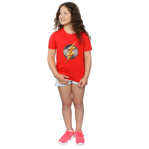 DC Comics Girls Justice League Movie Flash Emblem Cotton T-Shirt