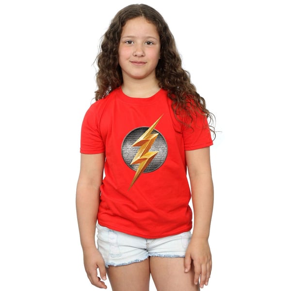 DC Comics Girls Justice League Movie Flash Emblem Cotton T-Shirt