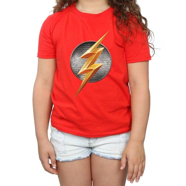 DC Comics Girls Justice League Movie Flash Emblem Cotton T-Shirt