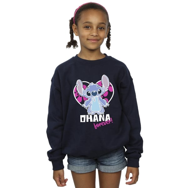 Disney Girls Lilo And Stitch Ohana Forever Heart Sweatshirt