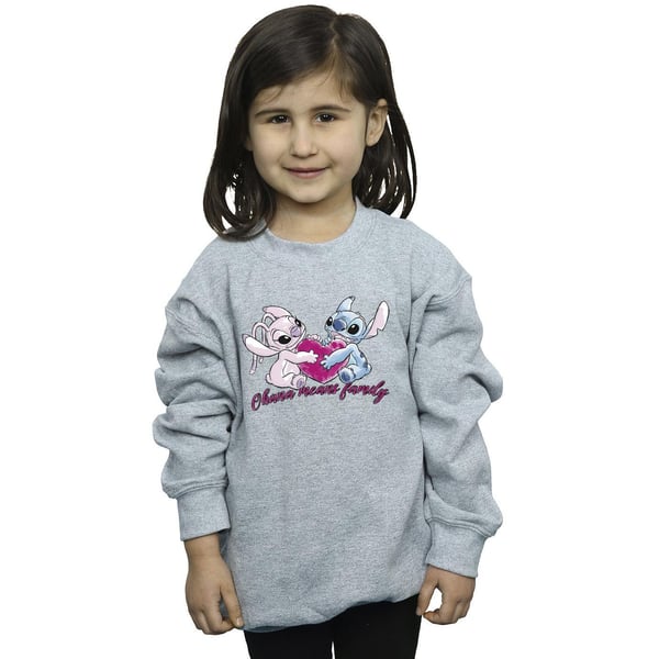 Disney Girls Lilo And Stitch Ohana Heart With Angel Sweatshirt