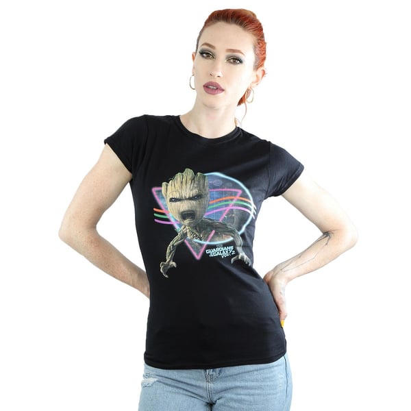 Marvel Womens/Ladies Guardians Of The Galaxy Neon Groot Cotton T-Shirt