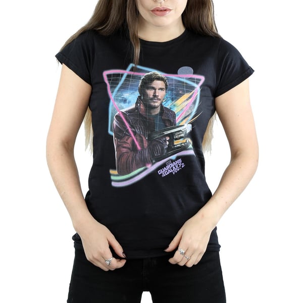 Marvel Womens/Ladies Guardians Of The Galaxy Neon Star Lord Cotton T-Shirt