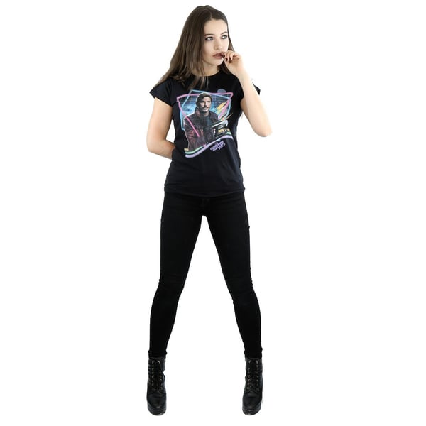 Marvel Womens/Ladies Guardians Of The Galaxy Neon Star Lord Cotton T-Shirt