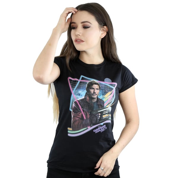 Marvel Womens/Ladies Guardians Of The Galaxy Neon Star Lord Cotton T-Shirt