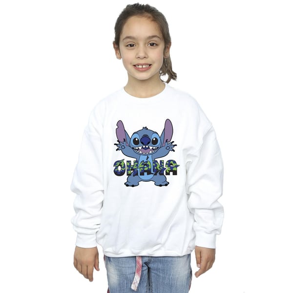 Disney Girls Lilo And Stitch Ohana Blue Glitch Sweatshirt