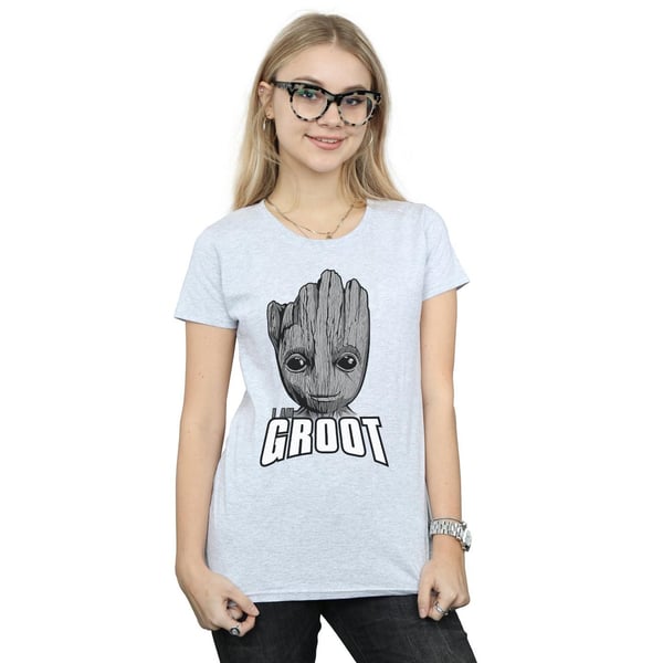 Marvel Womens/Ladies Guardians Of The Galaxy Groot Face Cotton T-Shirt
