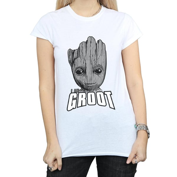 Marvel Womens/Ladies Guardians Of The Galaxy Groot Face Cotton T-Shirt