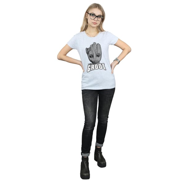 Marvel Womens/Ladies Guardians Of The Galaxy Groot Face Cotton T-Shirt