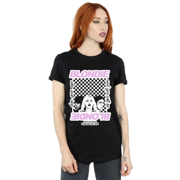 Blondie Womens/Ladies Checked Eat To The Beat Cotton Boyfriend T-Shirt