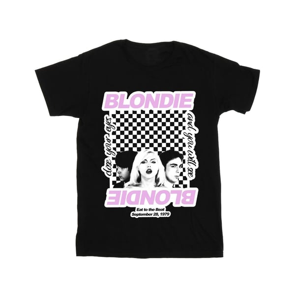 Blondie Womens/Ladies Checked Eat To The Beat Cotton Boyfriend T-Shirt