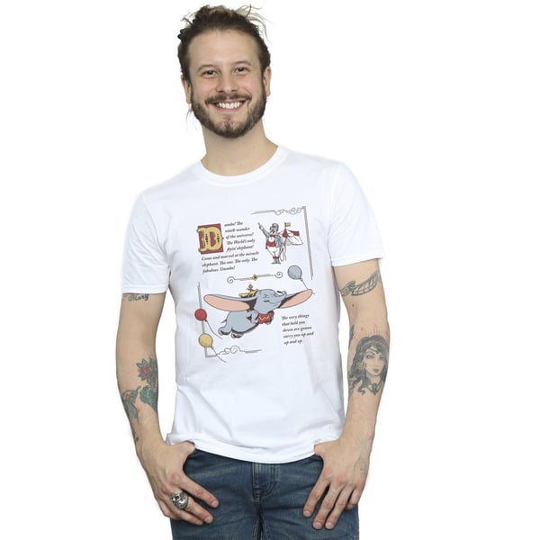 Disney Mens Dumbo Story Book Page T-Shirt