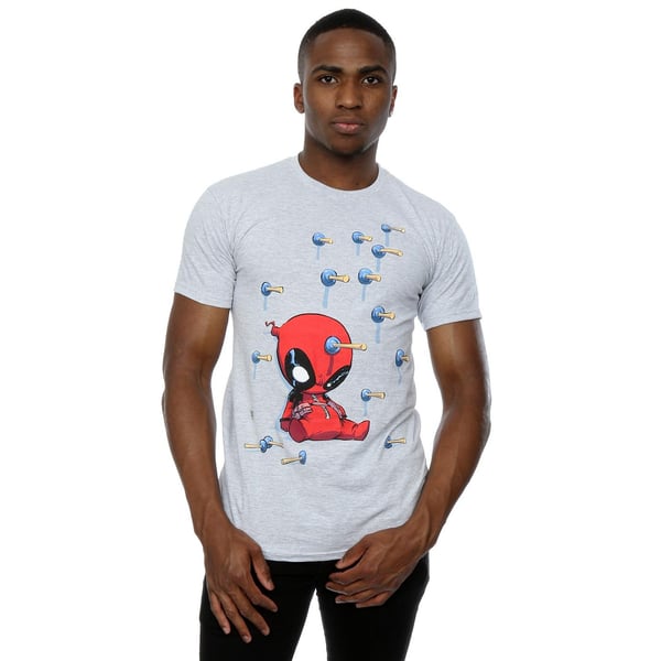Marvel Mens Deadpool Cartoon Knockout T-Shirt