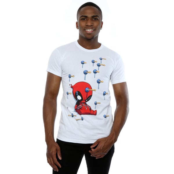 Marvel Mens Deadpool Cartoon Knockout T-Shirt