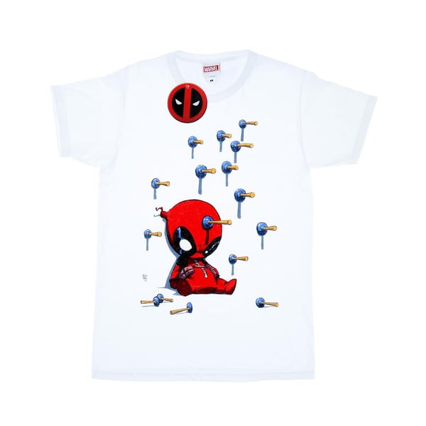 Marvel Mens Deadpool Cartoon Knockout T-Shirt