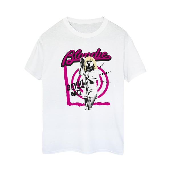 Blondie Naisten Call Me -puuvillainen Boyfriend T-paita