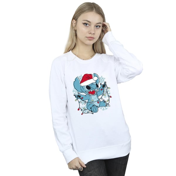 Disney Womens/Ladies Lilo And Stitch Christmas Lights Sketch Sweatshirt