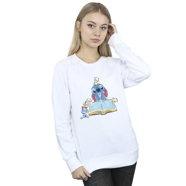 Disney Womens/Ladies Lilo & Stitch Reading A Book Sweatshirt