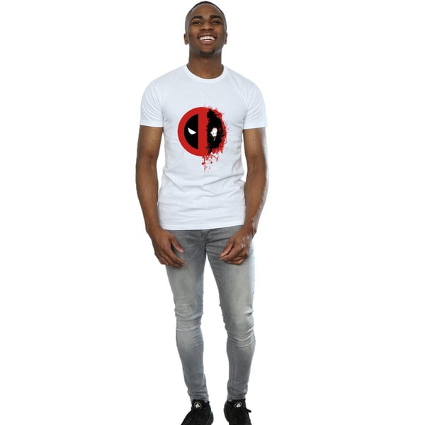 Marvel Herr Deadpool Split Splat Logotyp T-Shirt