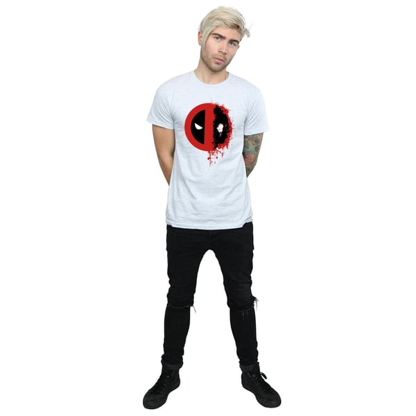 Marvel Herr Deadpool Split Splat Logotyp T-Shirt