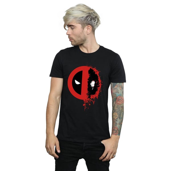 Marvel Herr Deadpool Split Splat Logotyp T-Shirt