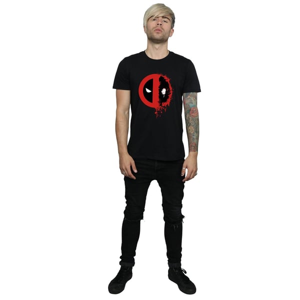 Marvel Herr Deadpool Split Splat Logotyp T-Shirt