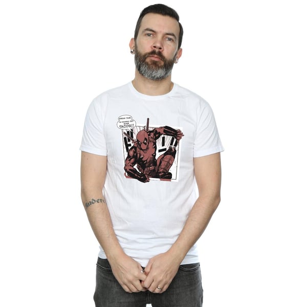 Marvel Mens Deadpool Breaktime Tacos T-Shirt