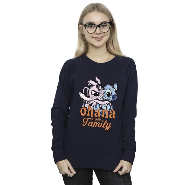 Disney Womens/Ladies Lilo And Stitch Ohana Angel Hug Sweatshirt