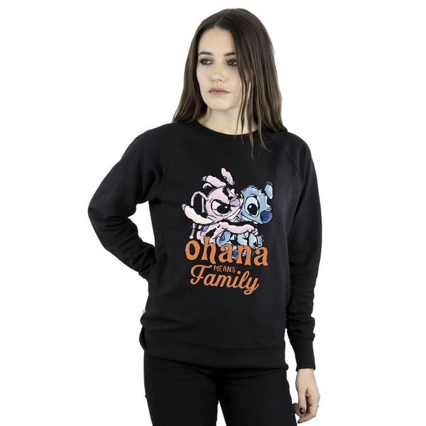 Disney Womens/Ladies Lilo And Stitch Ohana Angel Hug Sweatshirt