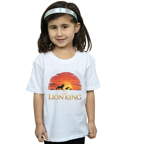 Disney Girls The Lion King Movie Sunset Logo Cotton T-Shirt