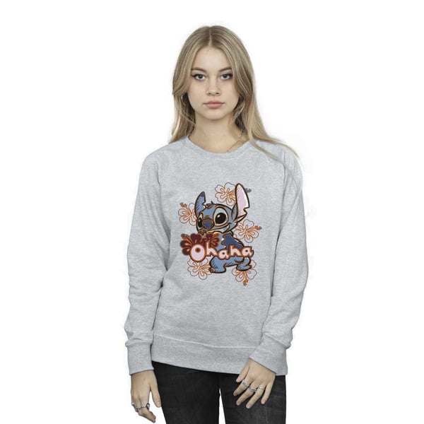 Disney Womens/Ladies Lilo And Stitch Ohana Orange Hibiscus Sweatshirt