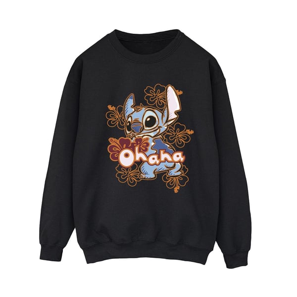 Disney Womens/Ladies Lilo And Stitch Ohana Orange Hibiscus Sweatshirt