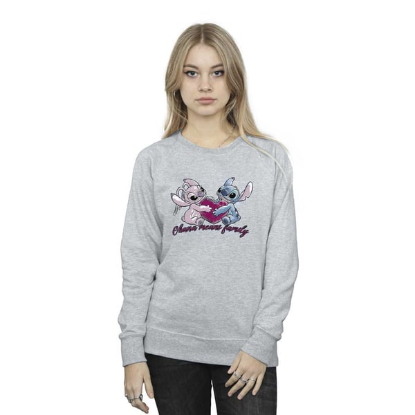Disney Womens/Ladies Lilo And Stitch Ohana Heart With Angel Sweatshirt