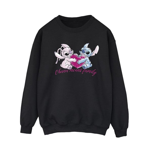 Disney Womens/Ladies Lilo And Stitch Ohana Heart With Angel Sweatshirt
