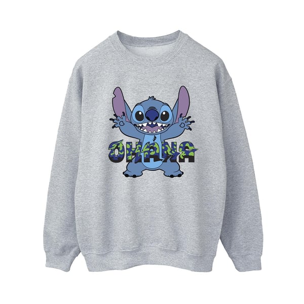 Disney Womens/Ladies Lilo And Stitch Ohana Blue Glitch Sweatshirt