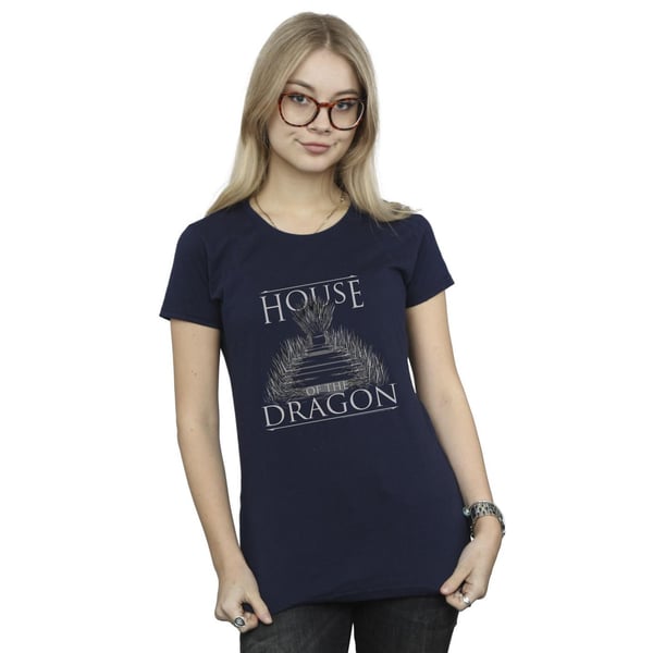 Game Of Thrones: House Of The Dragon Womens/Ladies Throne Text Cotton T-Shirt