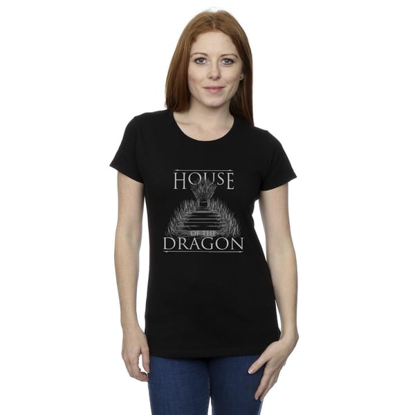 Game Of Thrones: House Of The Dragon Womens/Ladies Throne Text Cotton T-Shirt