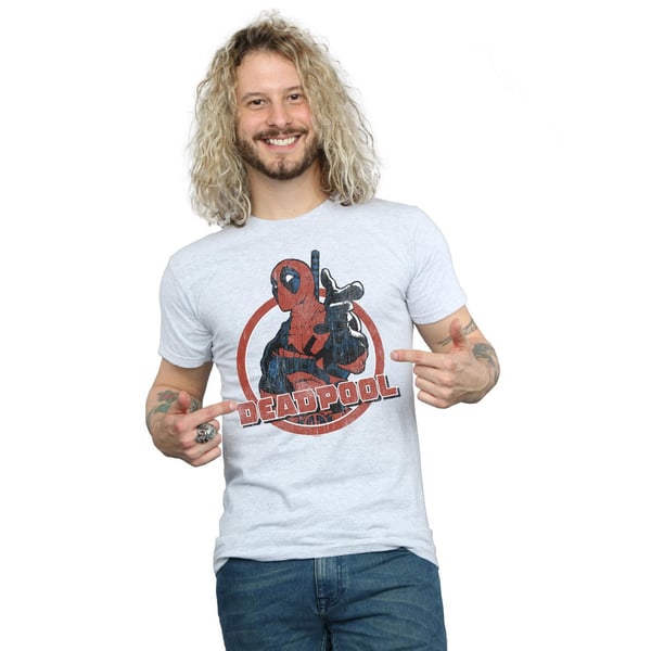 Marvel Miesten Deadpool Gun Finger T-paita