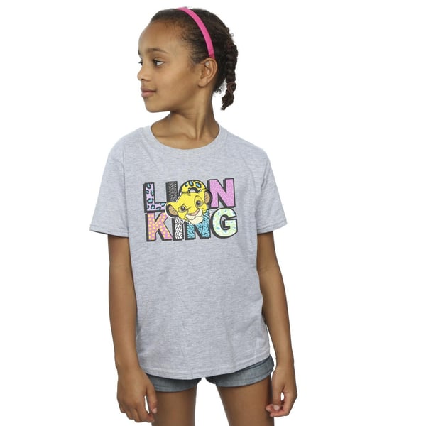 Disney Girls The Lion King Pattern Logo Cotton T-Shirt