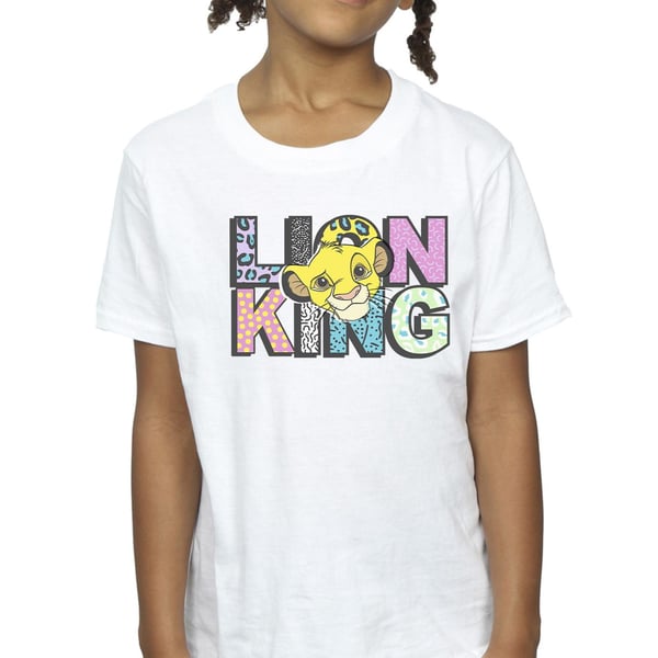 Disney Girls The Lion King Pattern Logo Cotton T-Shirt
