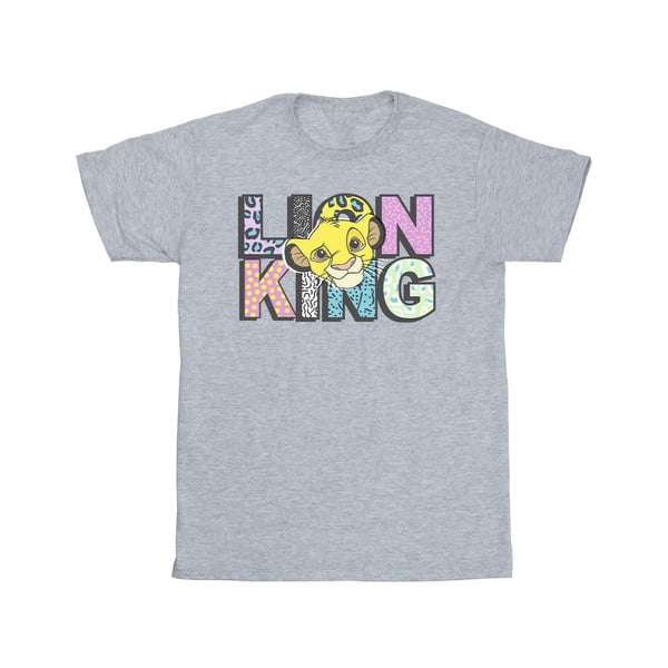 Disney Girls The Lion King Pattern Logo Cotton T-Shirt