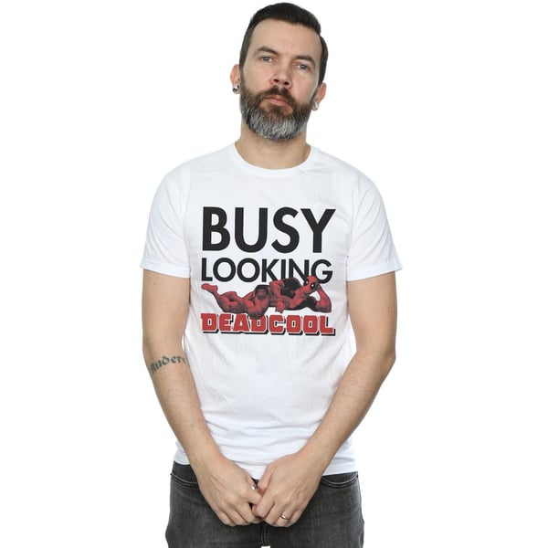 Marvel Miesten Deadpool Busy Looking Deadcool T-paita