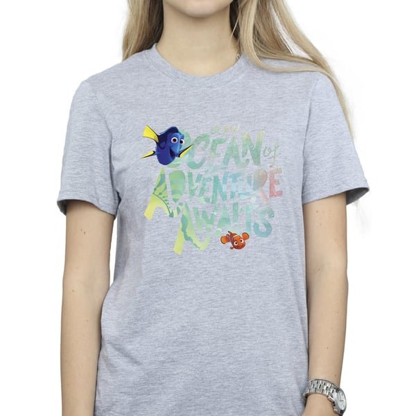 Disney Womens/Ladies Finding Dory Ocean Of Adventure Cotton Boyfriend T-Shirt