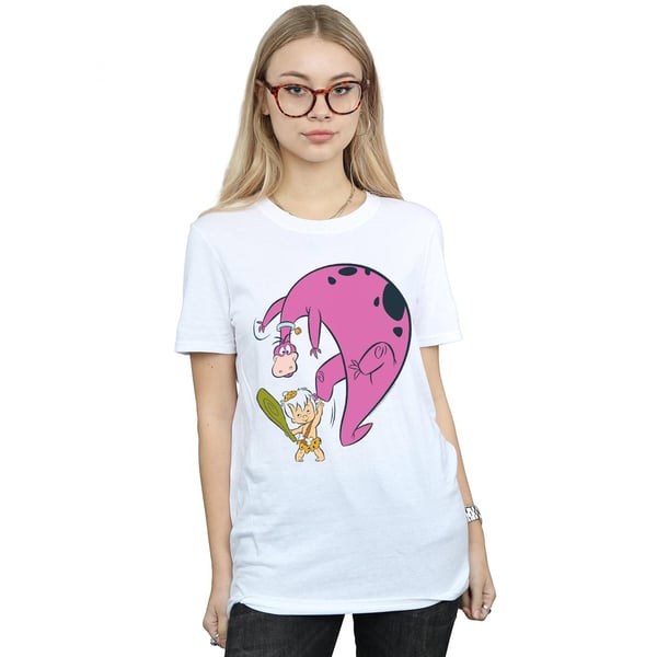 The Flintstones Womens/Ladies Bamm Bamm And Dino Cotton Boyfriend T-Shirt