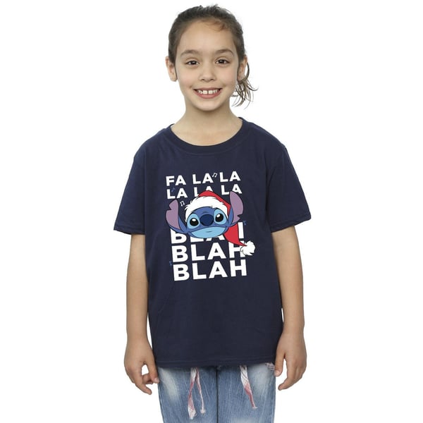 Disney Girls Lilo And Stitch Christmas Blah Blah Blah Cotton T-Shirt