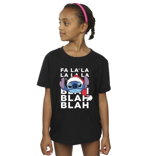 Disney Girls Lilo And Stitch Christmas Blah Blah Blah Cotton T-Shirt